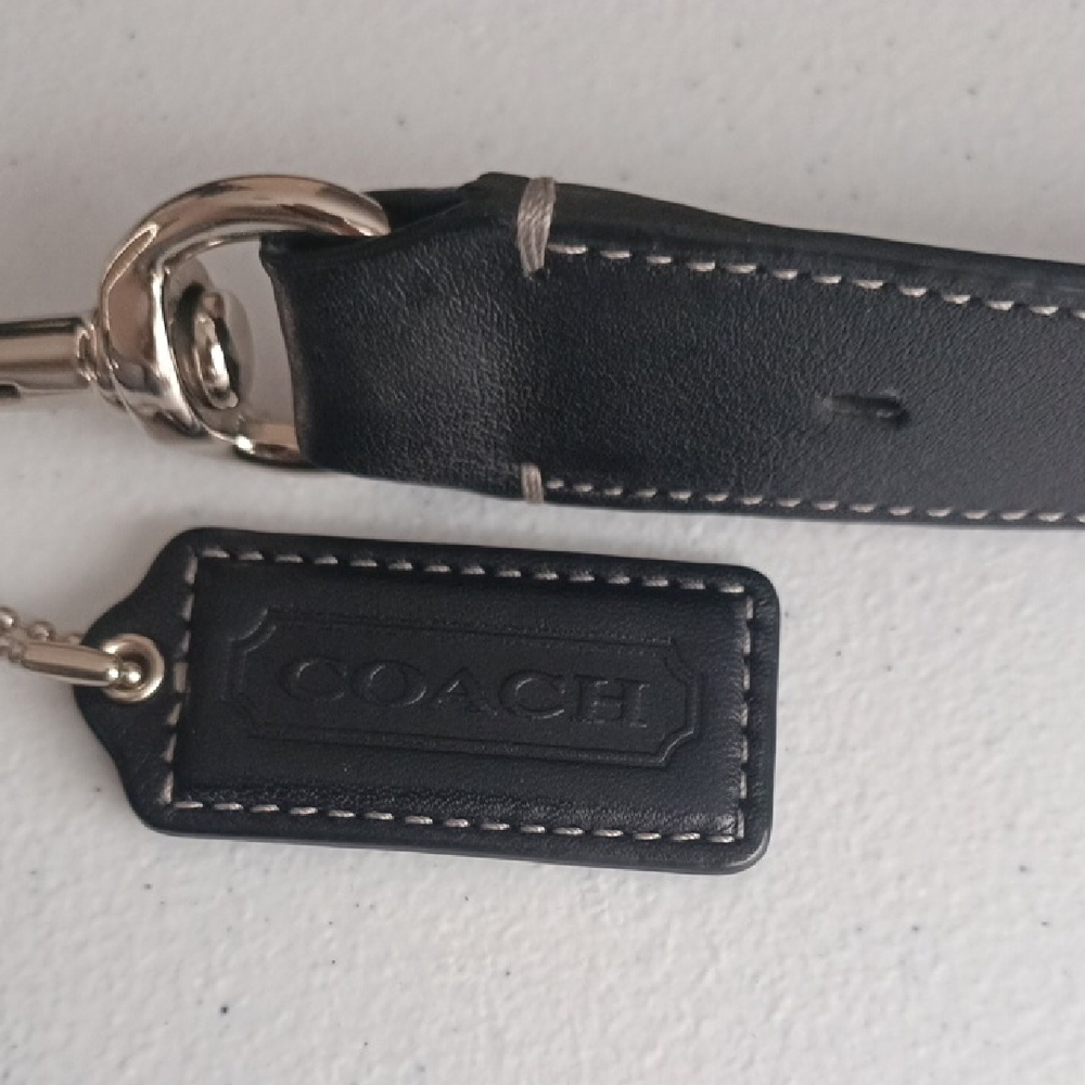 Coach Black Leather Belted Mid-size Crossbody Shoulder Unisex Bag Like New - Picture 3 of 14